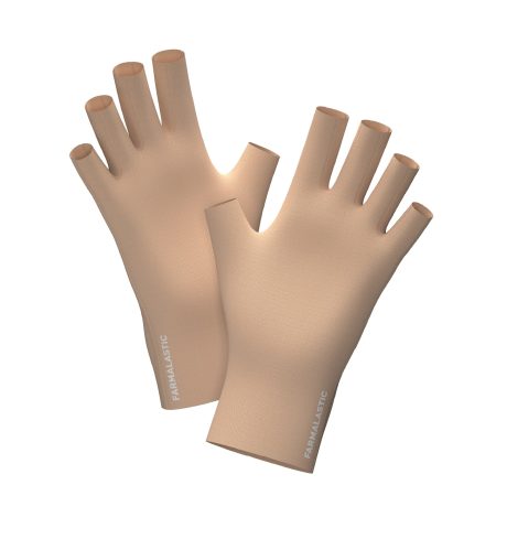 Guantes Farmalastic para artrosis de color beige